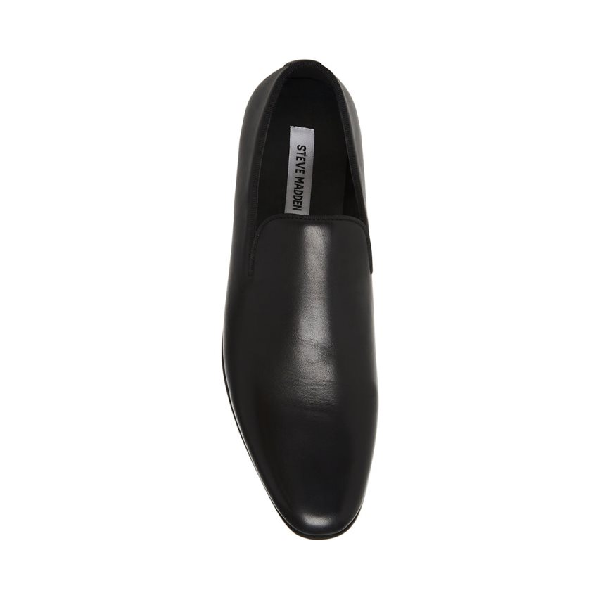 Black Steve Madden Parigi Leather Men's Loafers | PH 7962YWE